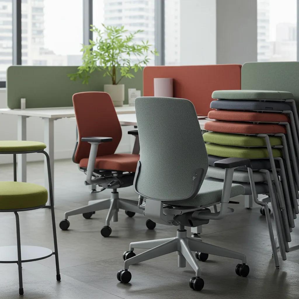 Ergonomic seating in a collaborative workspace showing comfort and mobility for team interactions